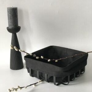 Корзина металева з тканиною, чорна 22*9 см