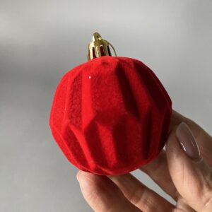 Куля ялинкова пластик 6 см колір-червоний