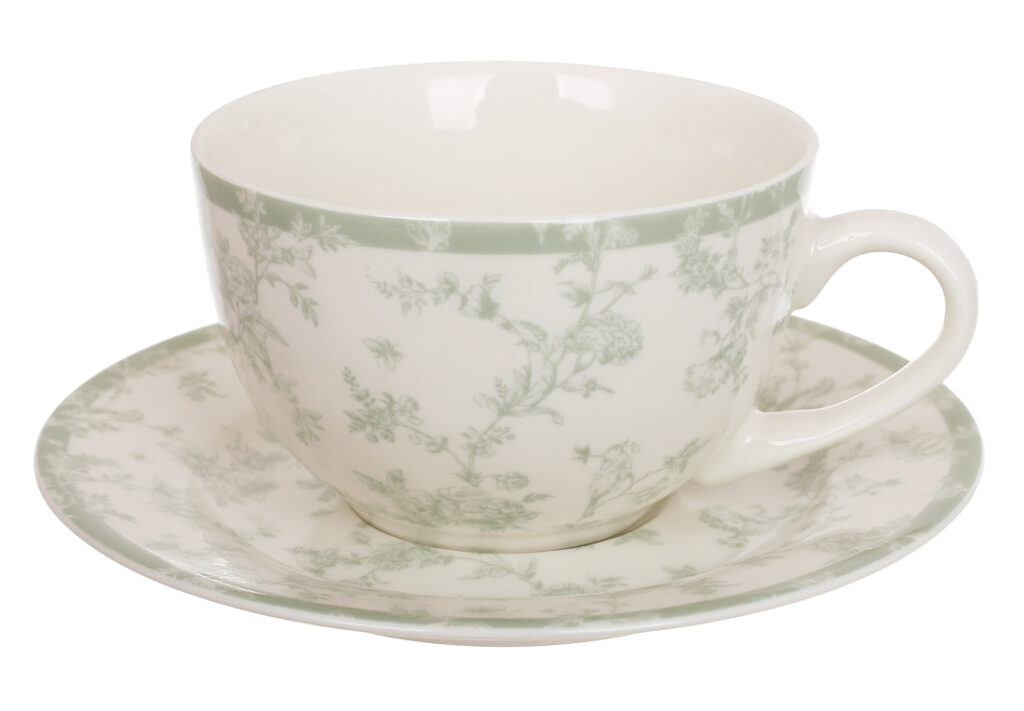 Чашка c блюдцем порцелянові 250мл Floral Green