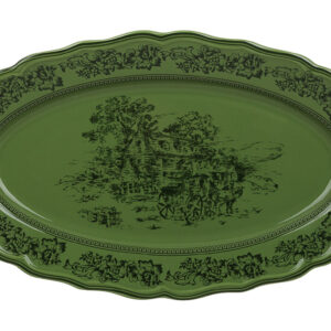 Блюдо порцелянове овальне 36213.5см Heritage Toile Collection, колір - оливковий зелений