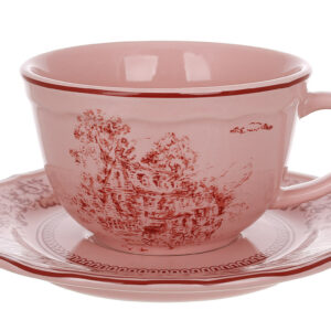 Чашка з блюдцем 250 мл,Heritage Toile Collection, колір - винтажний рожевий