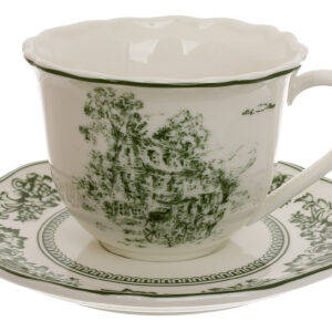 Набір порцеляновий чашка з блюдцем 220мл Heritage Toile Collection Green